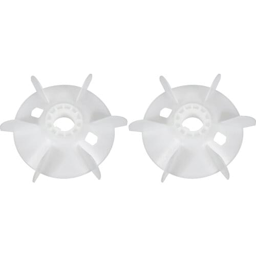 Uxcell 2Pcs 215*38mm Round Shaft Replacement White Plastic 6 Impeller Motor Fan Vane