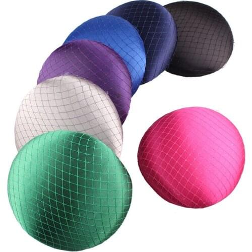 High Quality Satin Mesh Fascinator Bases 15 CM Size For Women Wedding Elegant Bride Fascinator Hats DIY Hair Accessories 12 PCS