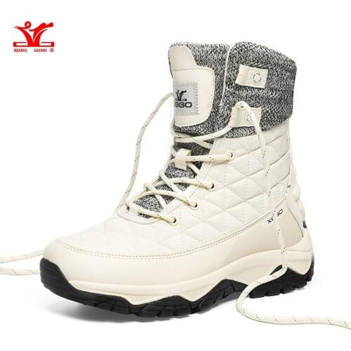XIANGGUAN Hiking shoes men Keep warm snow boots anti slip Climbing boots Women Outdoor Camping Sneaker trekking shoes Waterproof