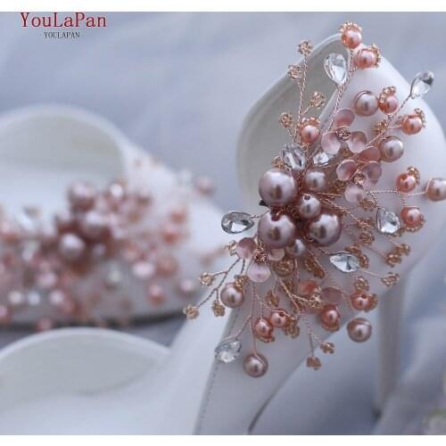 YouLaPan X18 2pc/Lot Wedding Shoes Buckle Rhinestone Pearl Shoes Clips Wedding Party Women Shoe Clip Diy High Heel Decoration
