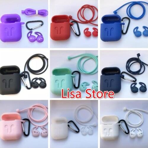 Free DHL 100 Sets Silicone Wireless Bluetooth Earphones Case For Airpods Apple Earbud Earphone accessories Protective Cover