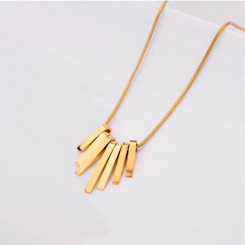 Light Luxury Tassels Metal Pendant Snake Chain Women Necklace Ladies Anniversary Gift Jewelry Female Party Stainless Steel Chain