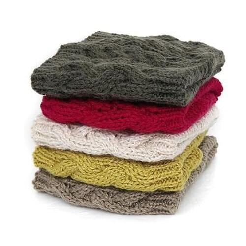 Korean Style Winter Warm Womens Braided Knit Wool Hat Cap Hair band