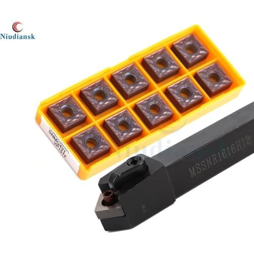 1pc MSSNR1616H12 MSSNR2020K12 External Turning Tool Holder MSSNR2525M12 MSSNL+10pcs SNMG1204 CNC Lathe Tool Carbide Inserts Suit
