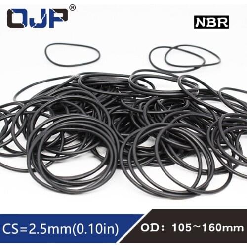 1PC Rubber Ring Black NBR Sealing O Ring OD105/110/120/145/160*2.5mm Sealing O-Ring Seal Nitrile Gasket Rings Oil Resistance