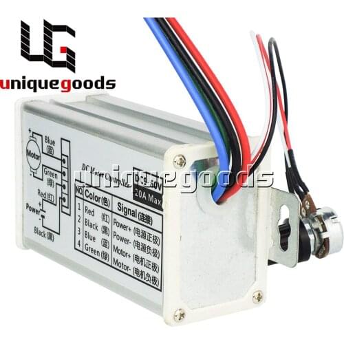 10pcs 9V 12V 24V 36V 48V 60V DC 20A Motor Speed Controller pulse width modulation PWM Reserve with Metal Shell CVT Speed control