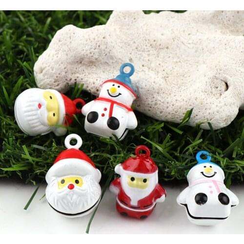 Mix 2PC Santa Claus Jingle Bells Loose Beads Festival PartyDecoration/Christmas TreeDecorations/Pet Bell/DIY Crafts Accessories
