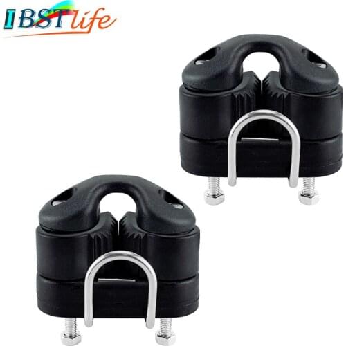 2PCS Black Composite Ball Bearing Cam Cleat with leading Ring Pilates Equipment Boat Fast Entry Rope Wire Fairlead Sailing