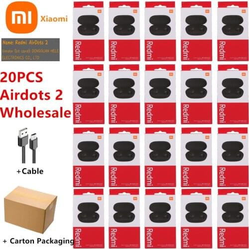 New 100% Original Xiaomi Redmi Airdots 2 Headset TWS True Wireless Bluetooth Earphone With Mic Earbuds Auto Link AI Control