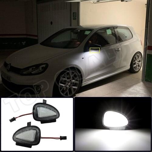 2X For VW Golf MK6 6 Cabriolet Touran Canbus No Error LED Under Side Mirror Puddle Light Module Replace OE#:6R0945291 6R0945292