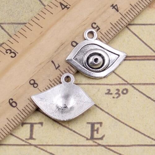 30pcs Charms Evil Eye 21x17mm Antique Silver Color Pendants Making DIY Handmade Tibetan Finding Jewelry For Bracelet