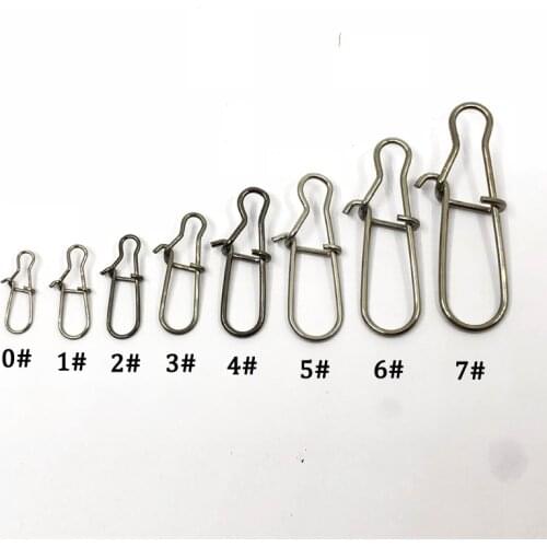 30Pcs / lot Fishing Connector Bolt Bearing Roller Swivel Stainless Steel with Snap Fishing Hook tackle