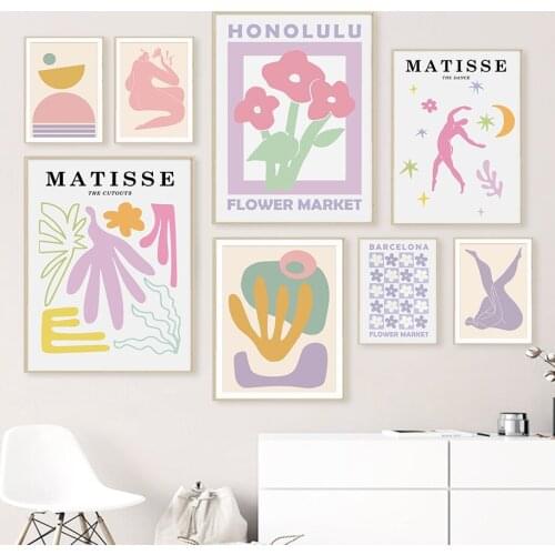 Nordic Boho Matisse Posters And Prints Set Flower Market Wall Art Canvas Painting Wall Pictures For Living Room Decor Aesthetics