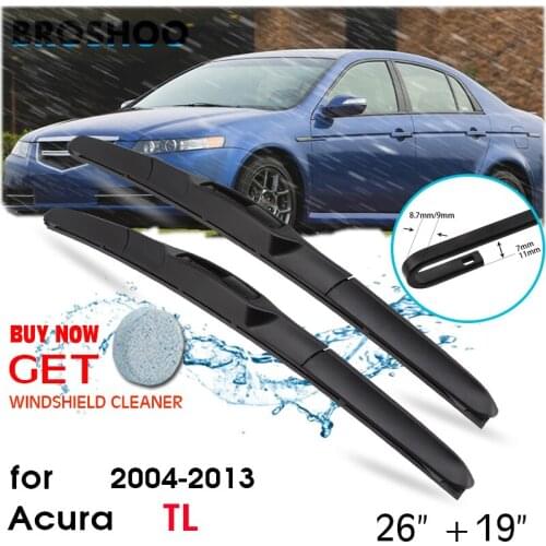 Car Wiper Blade Front Window Windscreen Windshield Wipers Blades Fit U Hook Arm Auto Accessories For Acura TL 26"+19" 2004-2013