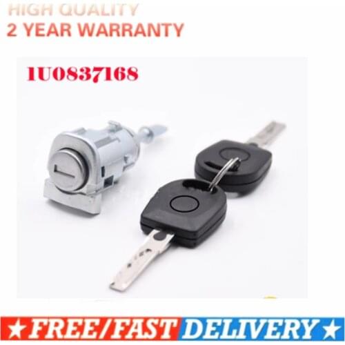 FRONT DOOR LOCK BARREL WITH 2 KEYS FOR VOLKSWAGEN GOLF IV BORA FOX POLO 1U0837168 1U0837167E