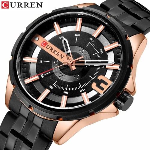 Men Business Watches Quartz Wristwatch CURREN Luxury Mens Stainless Steel New Chronograph Casual Clock Male erkek kol saati