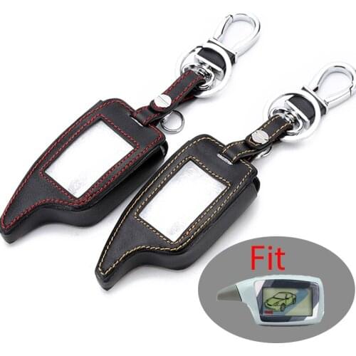 M5 Key Case Genuine Leather Alarm Remote Keychain Case for Scher Khan For Scher-khan Magicar 5 6 M5 M6 Cover Holder