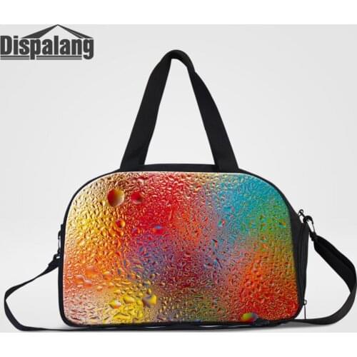 Dispalang Colorful Water Drops Printing Men Women Travel Bags Luggage Duffle Bag High Quality Shoulder Bag Fashion Weekend Bag