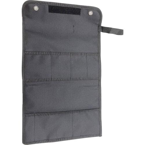 Oxford Cloth Pocket Tool Bag Knife Bag with 7 Pockets Portable Durable Storage Pockets Black Roll Bag Carry Case Bag