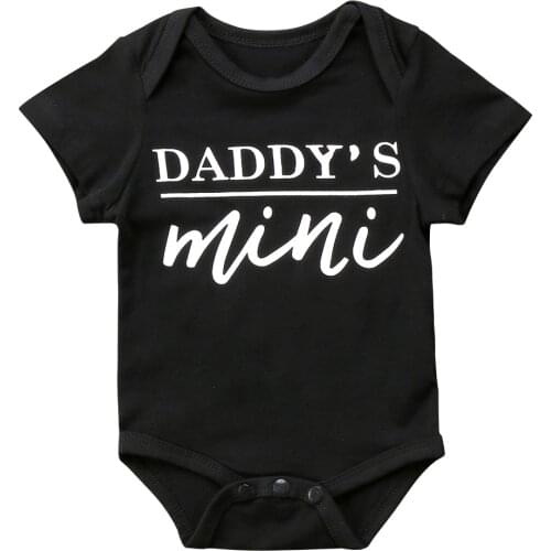 Newborn Baby Boys Girls Letter Printed Romper Short Sleeve Jumpsuit Clothes Outfits