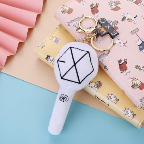 Korea Kpop Girl Boy Band Plush Stuffed Toy Doll Lightstick Keychain Key Pendant Fan Event Support Concert Fans Gifts Toys