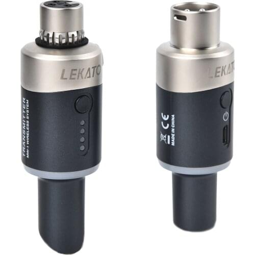 LEKATO MW-1 5.8GHz Wireless Microphone System Plug On XLR Wireless Transmitter Receiver For Effector Dynamic Microphone