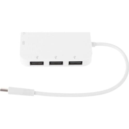 LX9B USB 3.1 Type C to 3x USB 2.0 Hub Adapter with USB C PD Charging 3.5mm Jack for Laptop Mobile Phone Tablet