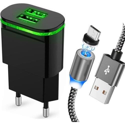 Magnetic USB Type C Magnet Charge Cord For LG W10 W30 K20 K30 2019 K40 K40S K50 K50S OPPO A5 A9 2020 LED 2A Fast Charger Cable