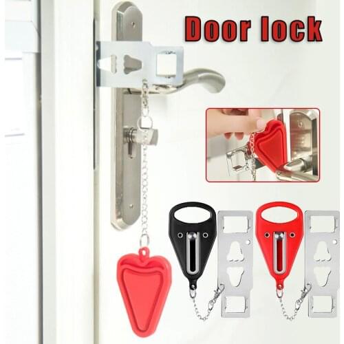 Tool kit Portable Door Lock Safe Durable Door Lock Punch Free Removable Door Stopper Universal for Home Hotel TN88