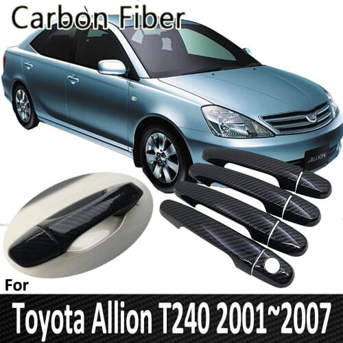Black Carbon Fiber for Toyota Allion Premio T240 2001 2002 2003 2004 2005 2006 2007 Door Handle Cover Sticker Car Accessories