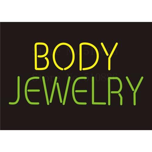 Custom NEON Sign Board Body Jewelry GLlass Tube Beer Bar Club Pub Display Store Shop Light Signboard Signage Signs 17*14"