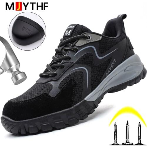 2021 New Safety Shoes Men Construction Site Work Shoes Puncture-Proof Industrial Shoes Anti-smash Steel Toe Shoes Work Boots