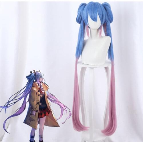 The Glory of The King Lover of The 520 Sun Shangxiang Gradient Shape Double Ponytail Cos Wig Game Perform Long Hair Wig 110CM