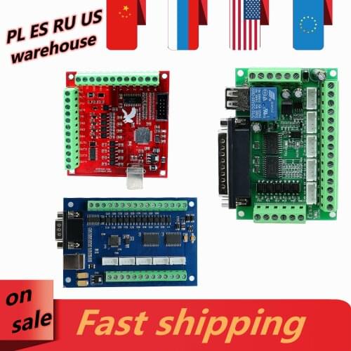 EU warehouse CNC controller board 4 axis 5 axis power by USB 100Khz motion card support stepping servo motor