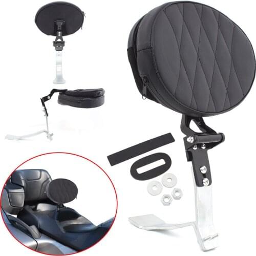Motorcycle Driver Backrest Pad Black Diamond Rider Backrest Adjustable Storage Pouch For Can-am Can Am 10-19 Spyder RT Seat Part