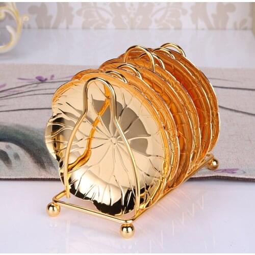 6pcs/set Creative Plate Dessert Dish Fruit Snack Tray Elegant Coaster Luxury Cup Stand Table Centerpieces Home Hotel Decoration