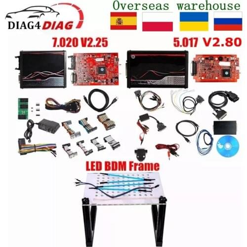 Online ECU Programmer V2.70 V5.017 Full Set Red PCB 4 LED V2.25 V7.020 OBD2 Manager ECUChip Tuning Tool for Car/Truck