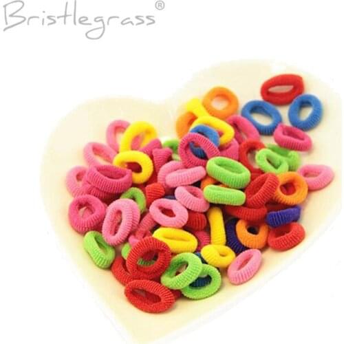 BRISTLEGRASS 80 PCS 2.5cm Candy Color Elastic Rope Hair Ring Hair Band Kisd Ponytail Holders Girl Fashion Hair Accessories