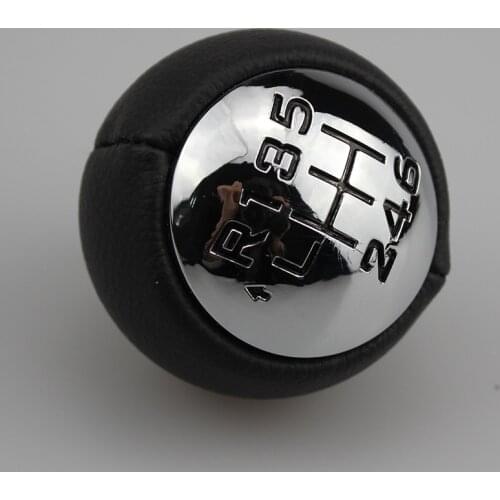 Gear Shift Knob for Leather+chrome Cop for Peugeot 307 308 3008 407 5008 807 Partner B9 Tepee 6 Speed for Citron C3 C4