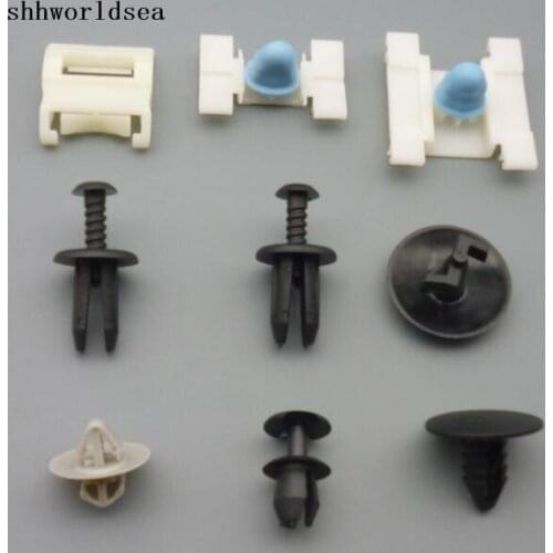 Shhworldsea 100pcs auto fasteners door push type retainer for bmw For European Vehicle