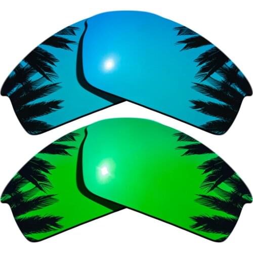 Ice Blue & Green Mirrored Polarized Replacement Lenses for Bottlecap Frame 100% UVA & UVB
