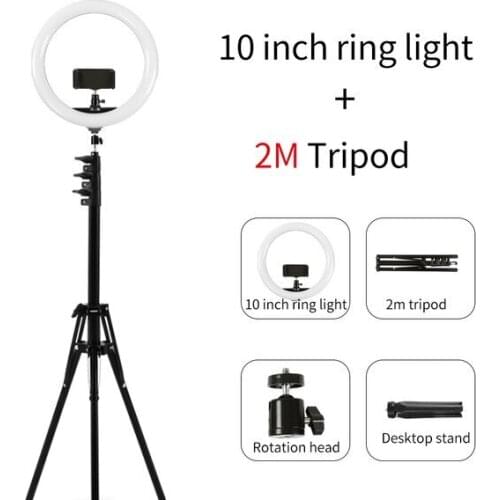 10 inch LED Photography Selfie Ring Light with Stand Tripod, Holder for Camera Photography Makeup Video Live Streaming