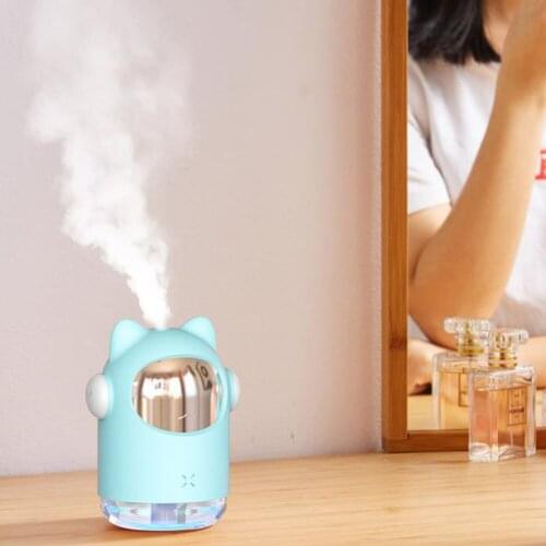 300ML Space Cat Humidifier Small Household USB Charging Humidifiers Home Bedroom Living Room Water Mist Making