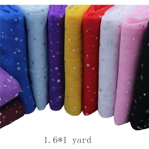 1.6*1yard Tulle Laser Sequins Fabric DIY Baby Shower TUTU Skirt Unicorn Party Decor Wedding Party Home Decoration African Fabric