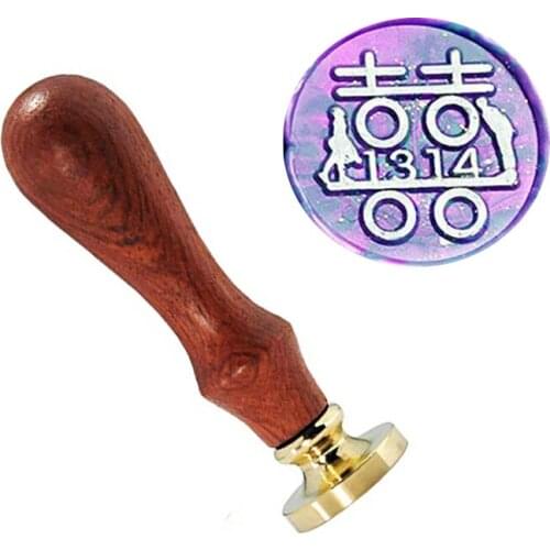 Vintage Double Happiness Lovers Custom Picture Logo Wedding Invitation Wax Seal Sealing Stamp Sticks Spoon Gift Box Set Kit