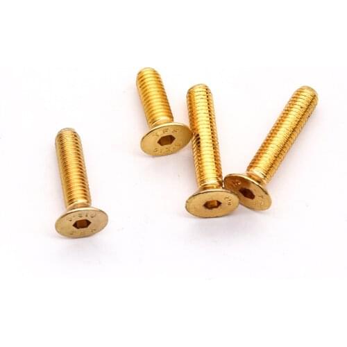 Grade 12.9 Countersunk Head Hexagon Screw M2 M3 M4 M5 Titanium Plated High Hardness And High Tensile Strength 10pcs