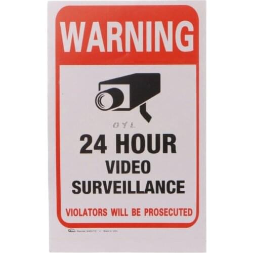 10pcs/lot Waterproof PVC CCTV Video Surveillance Security Sticker Warning Signs