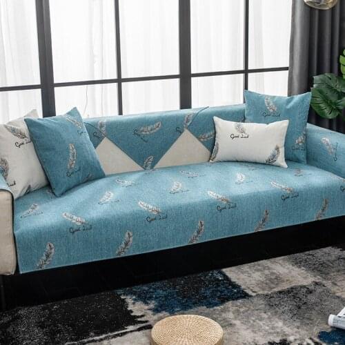 2021 Four Seasons Universal Sofa Cover Chenille Couch Cover Slipcover Seat Cushion L Corner Non-slip Sofa Towel for Living Room