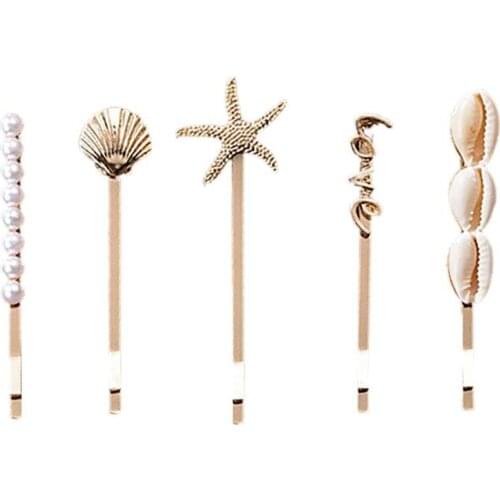Coxeer 5Pcs/Set Elegant Sweet Hair Pins Creative Lovely Fashion Hair Barrette Hair Accessories For Girl Women Ladies