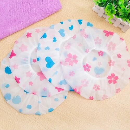 1pcs Bathroom Accessories Waterproof Shower Cap Elastic Band Hat Bath Cap Cute Cartoon Shower Hats